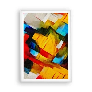 Poster in white frmae - Colourful Quilt - 70x100 cm
