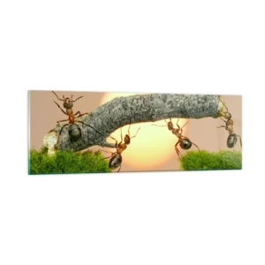 Glass picture - Joyful, Mutual Work - 90x30 cm