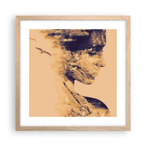 Poster in light oak frame - Naturally Beautiful - 40x40 cm