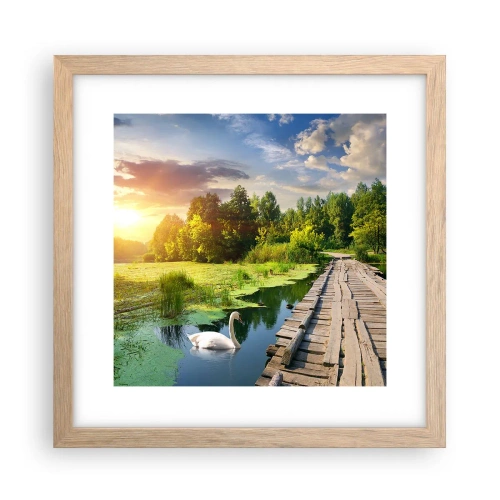Poster in light oak frame - Summer Everywhere - 30x30 cm