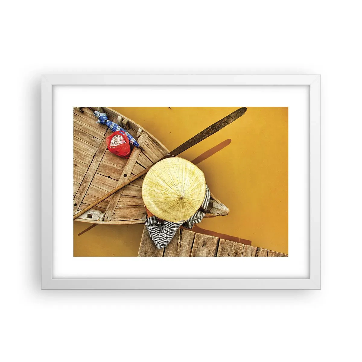 Poster in white frmae - Life on a Yellow River - 40x30 cm