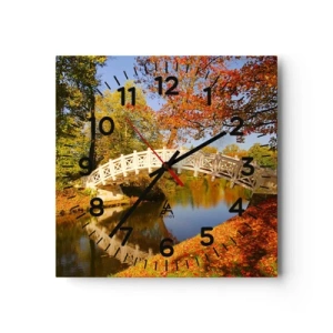 Wall clock - Clock on glass - On a White Bridge of Sighs - 40x40 cm