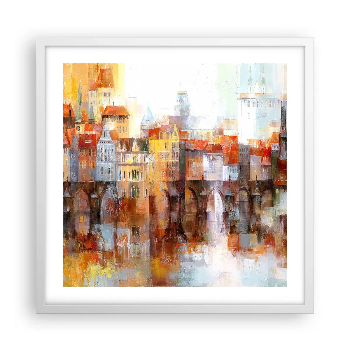 Poster in white frmae - Under The Bridge It Is Also Pretty - 50x50 cm