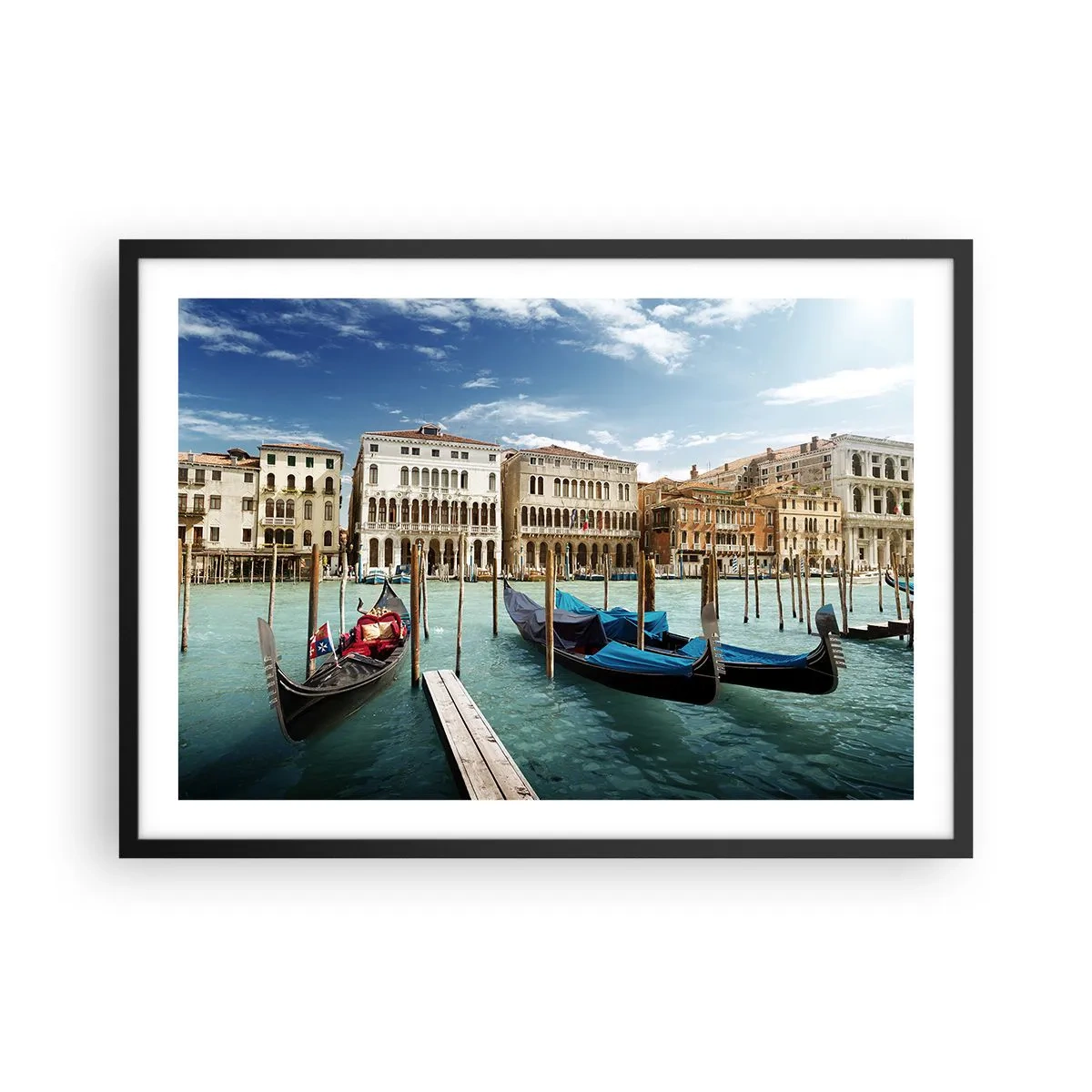 Poster in black frame - Palaces in Blue - 70x50 cm