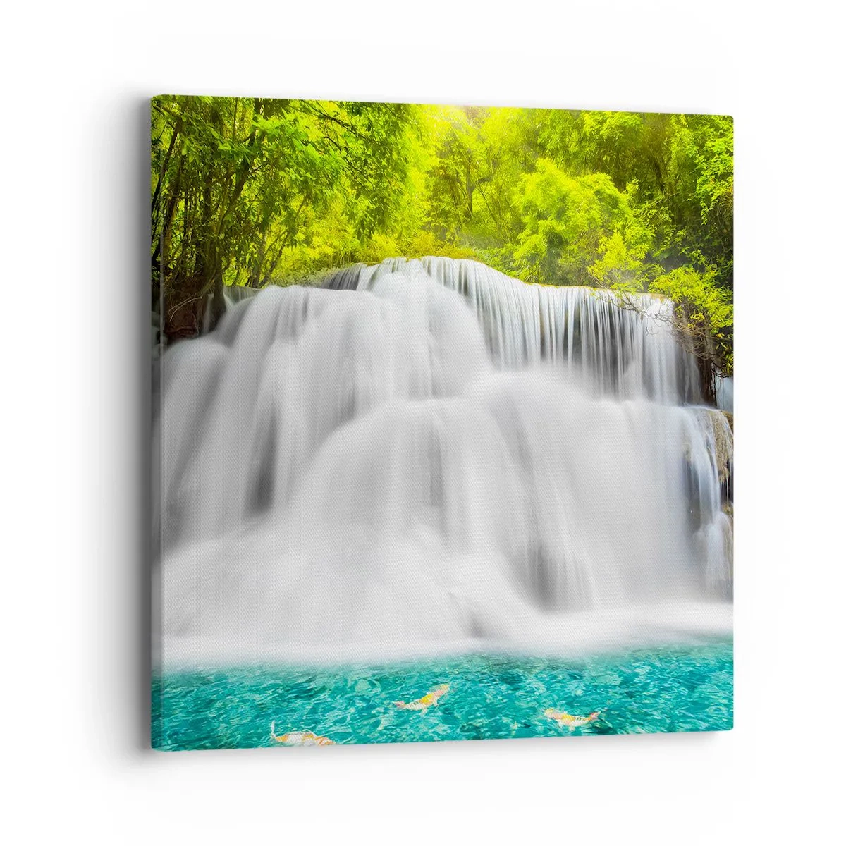 Canvas picture - Foamy Cascade from Green to Azure - 40x40 cm