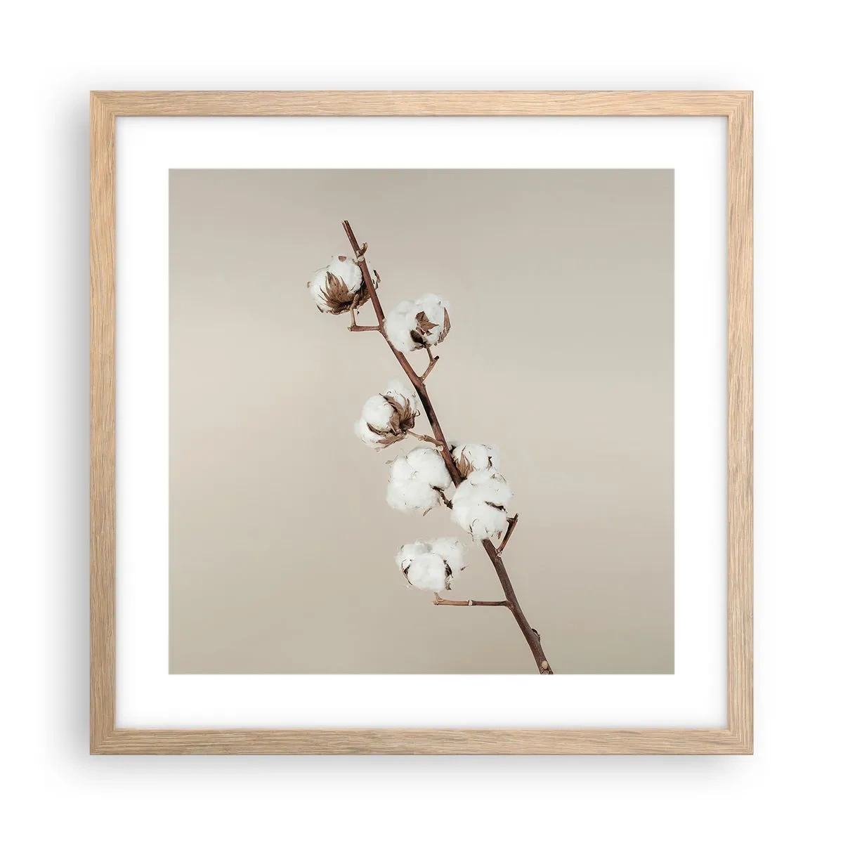 Poster in light oak frame - At the Heart of Softness - 40x40 cm