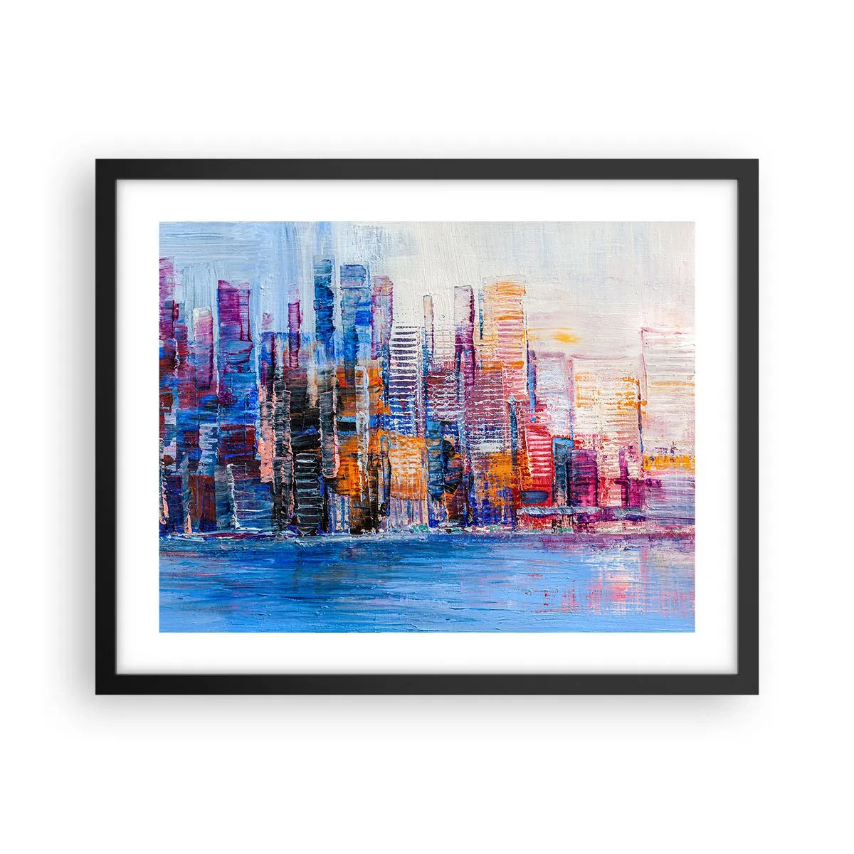 Poster in black frame - Joyful Metropolis - 50x40 cm