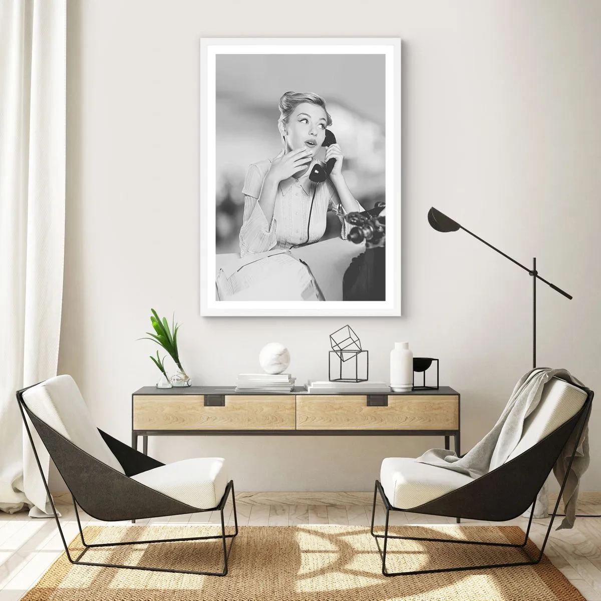 Poster in white frmae - Hello, Here Come the 50-ies - 61x91 cm
