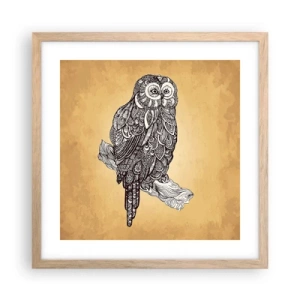 Poster in light oak frame - Mysterious Ornaments of Wisdom - 40x40 cm