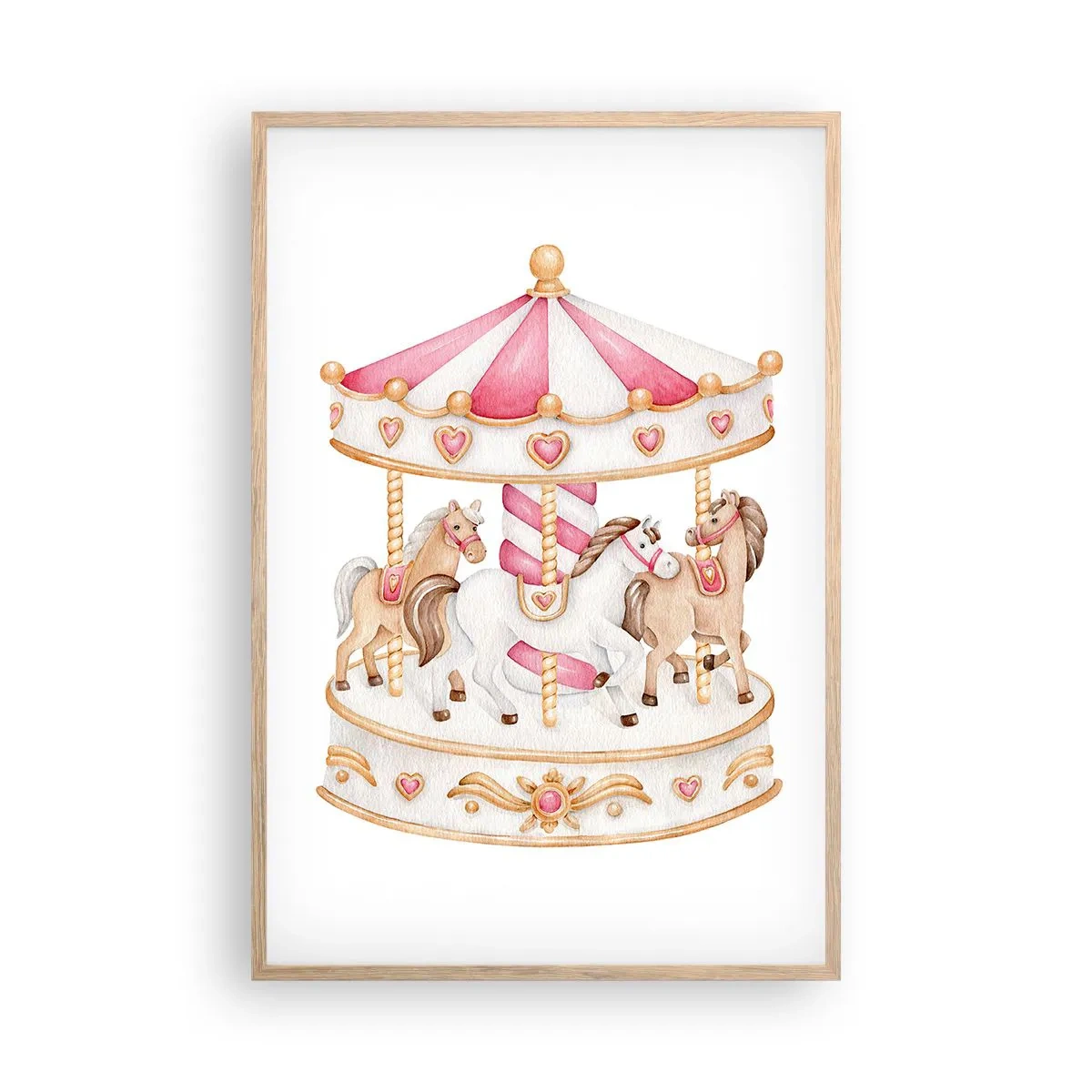 Poster in light oak frame - Sweet World of Childhood - 61x91 cm