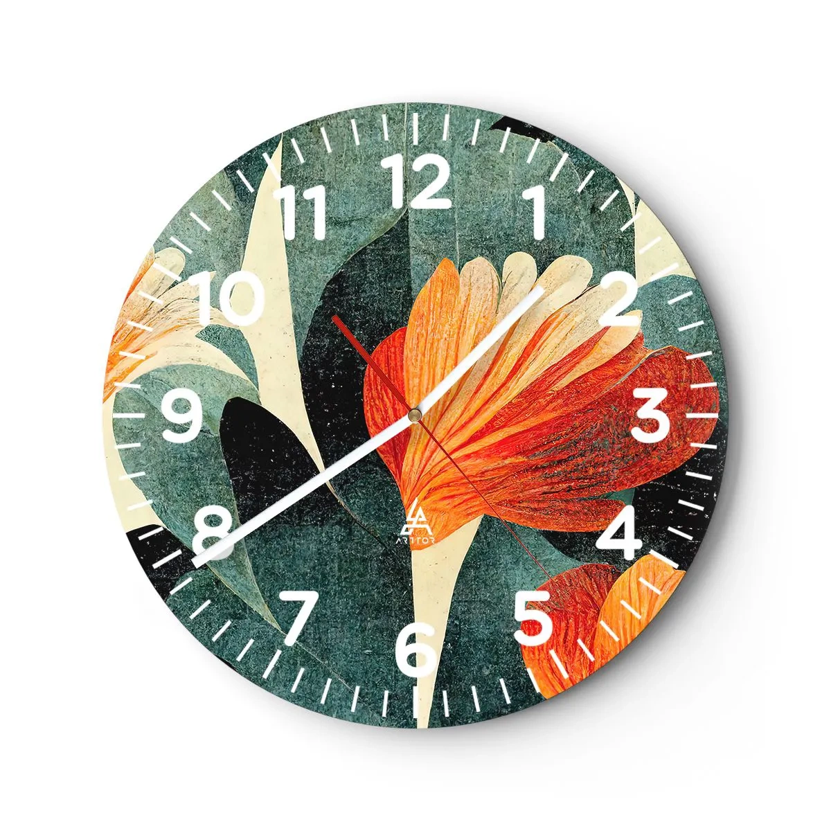 Wall clock - Clock on glass - Heat of the Tropics, Coolness of the Ground - 40x40 cm