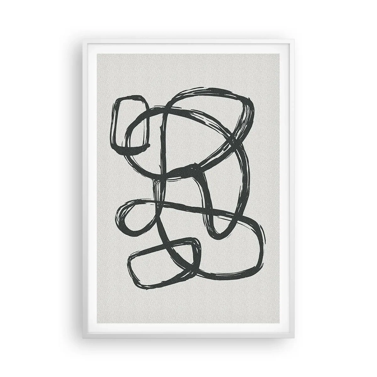 Poster in white frmae - Abstract in Loops - 70x100 cm