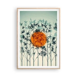 Poster in light oak frame - Japanese Sun - 70x100 cm