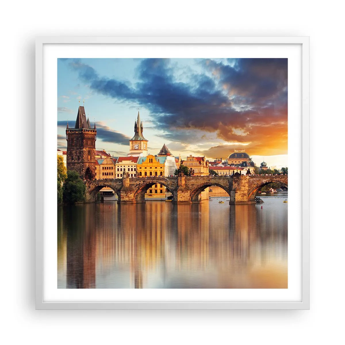 Poster in white frmae - Beautiful Prague - 60x60 cm