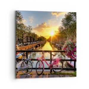 Canvas picture - Spring Morning in Amsterdam - 70x70 cm