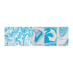 Photo Wallpaper Sample Premium Sand - Floodplain in Turquoise - Abstraction, Piece, Modern Pattern - 100x30 cm