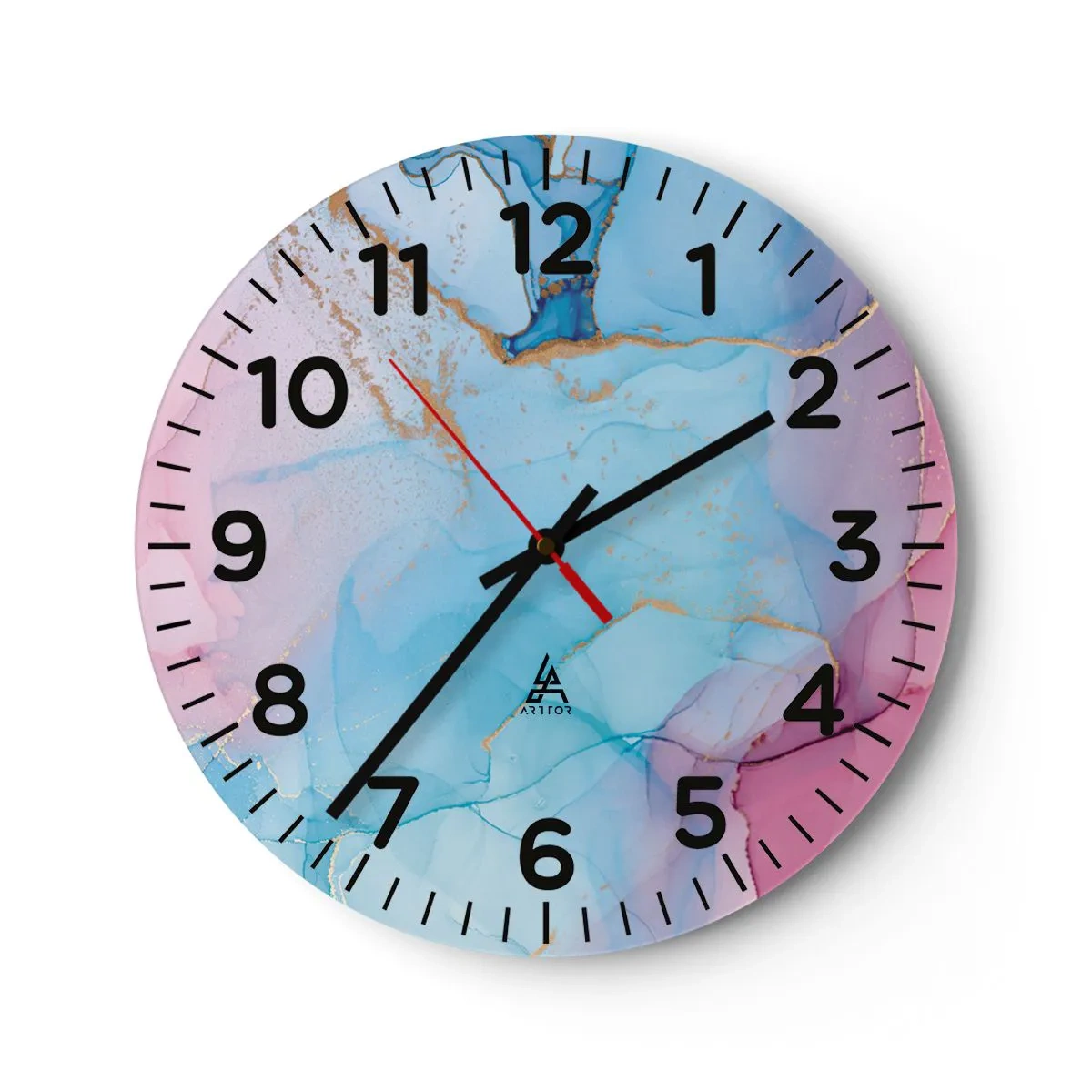 Wall clock - Clock on glass - Encounter and Permeation - 30x30 cm