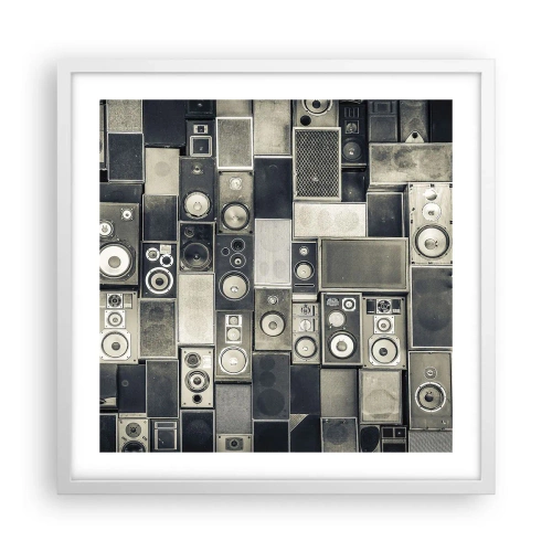 Poster in white frmae - And Music Is Playing - 50x50 cm
