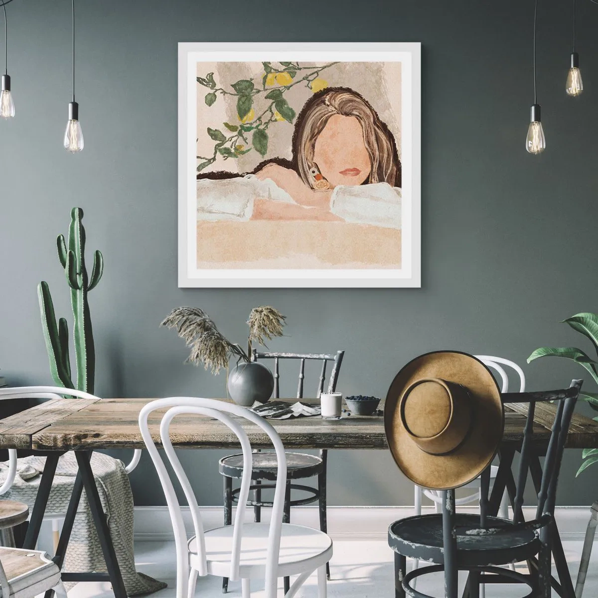 Poster in white frmae - Beauty of the South - 40x40 cm