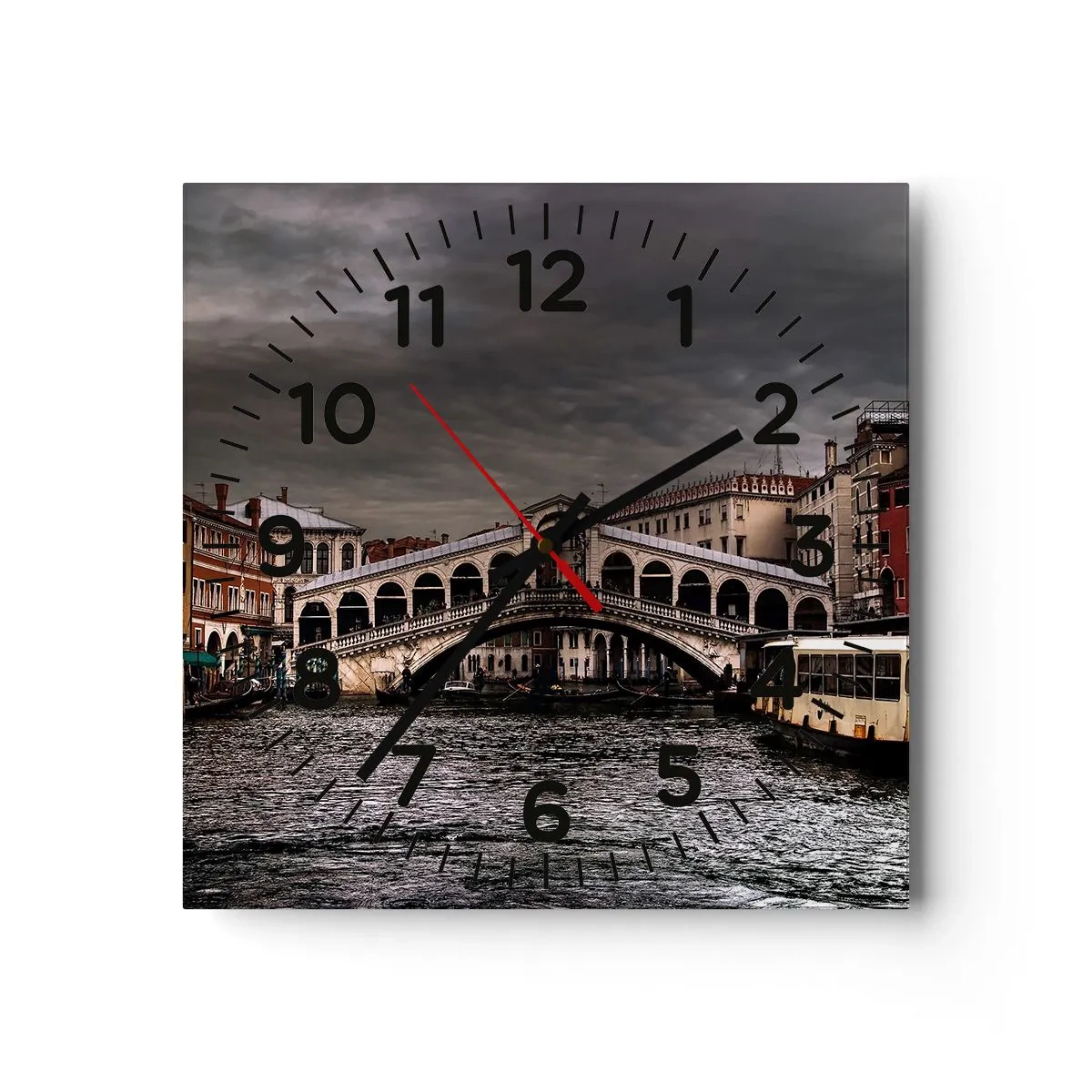 Wall clock - Clock on glass - Promise of a Venetian Evening - 40x40 cm
