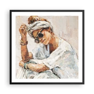 Poster in black frame - Portrait in Full Sun - 60x60 cm