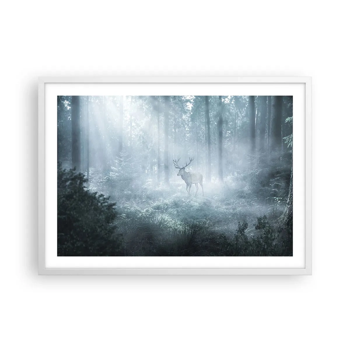 Poster in white frmae - Morning Round of the Estate - 70x50 cm