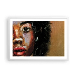Poster in white frmae - Black and Shine - 70x50 cm