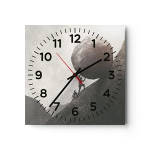 Wall clock - Clock on glass - I Believe against Hope - 40x40 cm