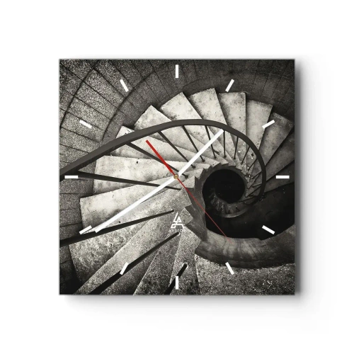 Wall clock - Clock on glass - Up the Stairs and Down the Stairs - 30x30 cm