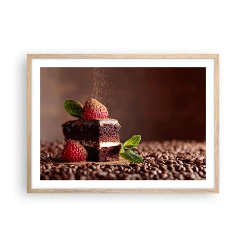 Poster in light oak frame - Life Is Sweet - 70x50 cm