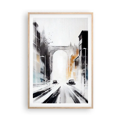 Poster in light oak frame - Study of a City: Architecture and Movement - 61x91 cm