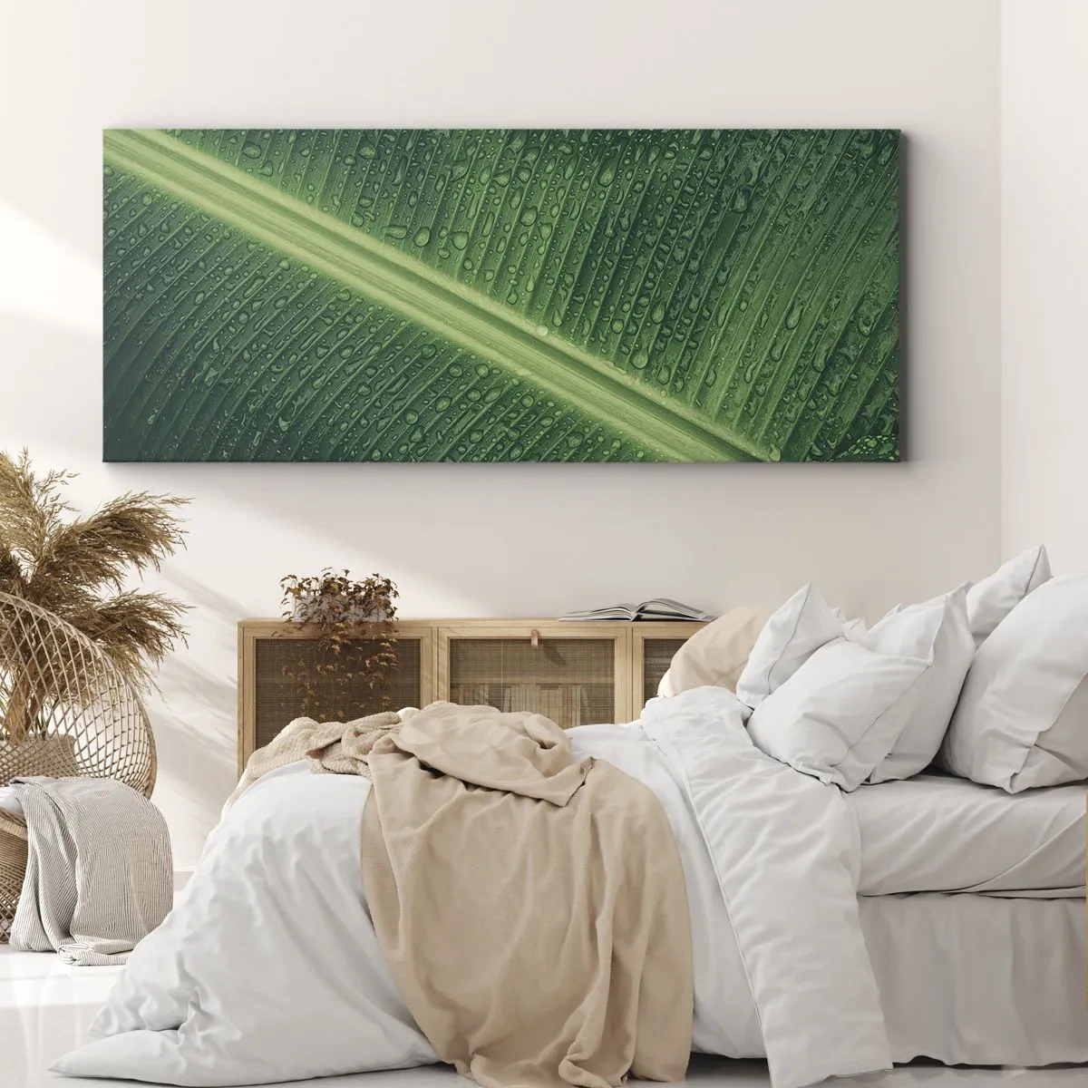 Canvas picture - Structure of Green - 100x40 cm