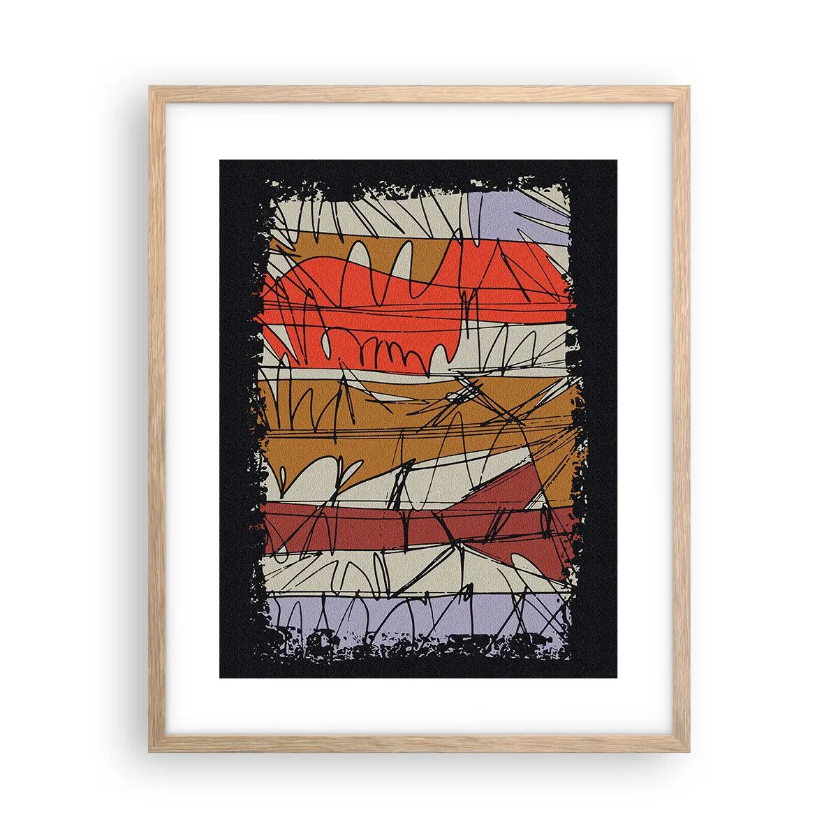 Poster in light oak frame - Spontaneous Composition - 40x50 cm
