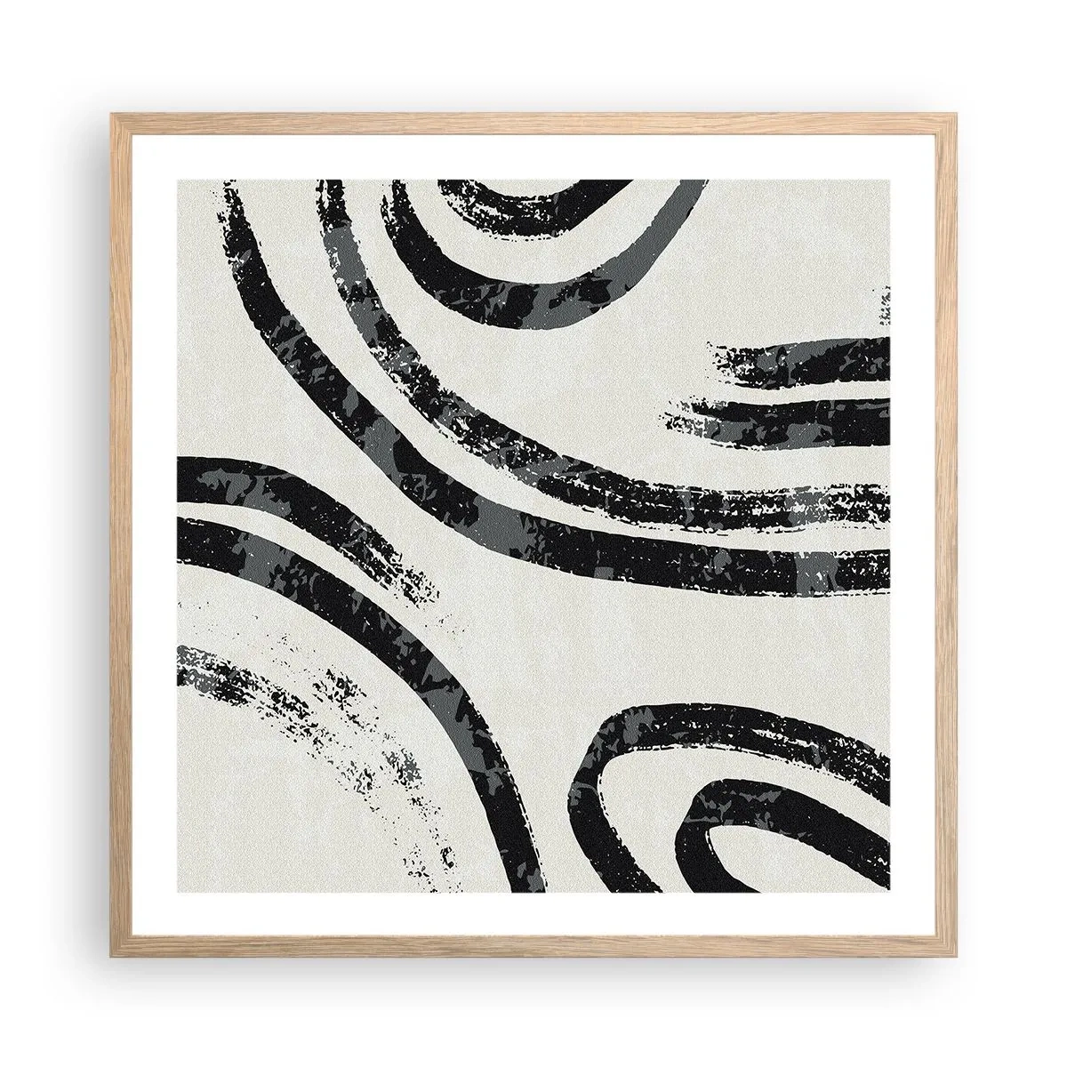 Poster in light oak frame - Stopped Half Way - 60x60 cm