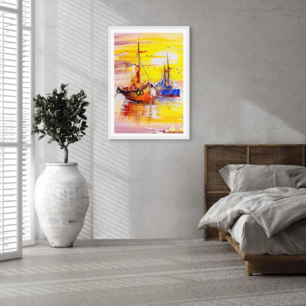 Poster in white frmae - Deserved Rest in Port - 50x70 cm
