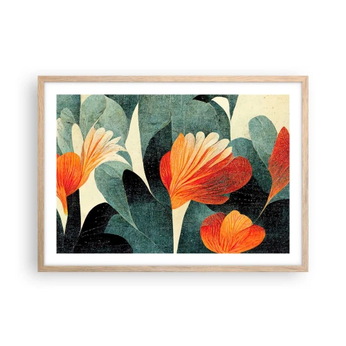 Poster in light oak frame - Heat of the Tropics, Coolness of the Ground - 70x50 cm