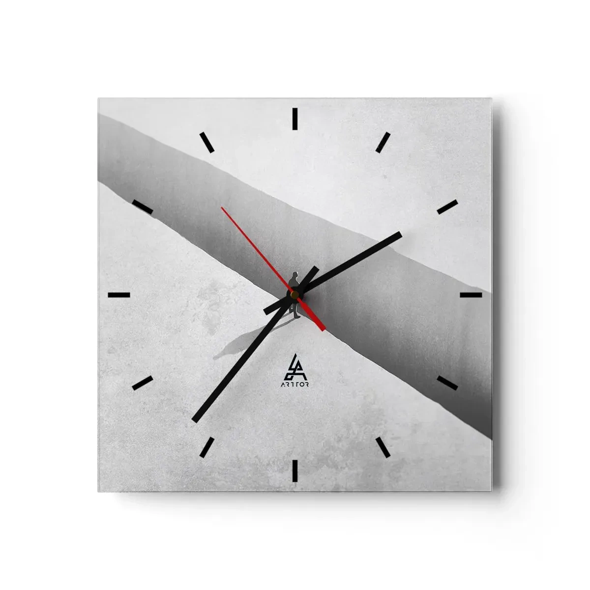 Wall clock - Clock on glass - Clear Goal - 40x40 cm