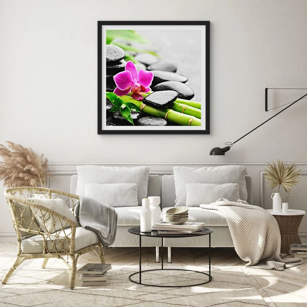 Poster in black frame - In a Peaceful Balance - 40x40 cm