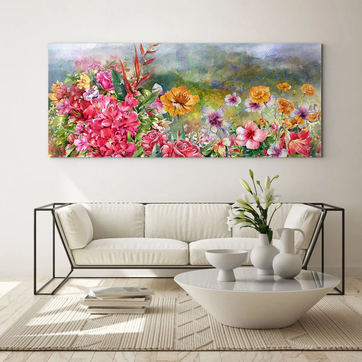 Glass picture - Garden which Went Crazy - 90x30 cm