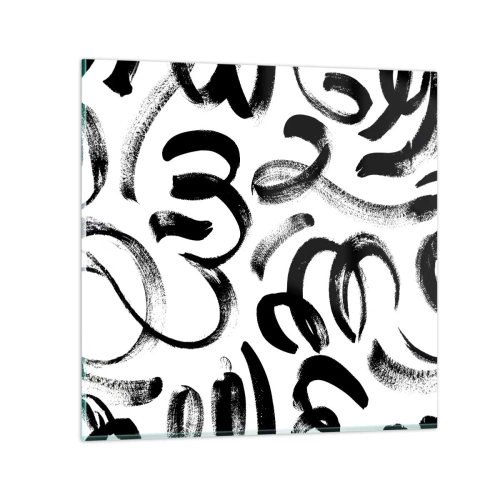 Glass picture - Black on White - 50x50 cm