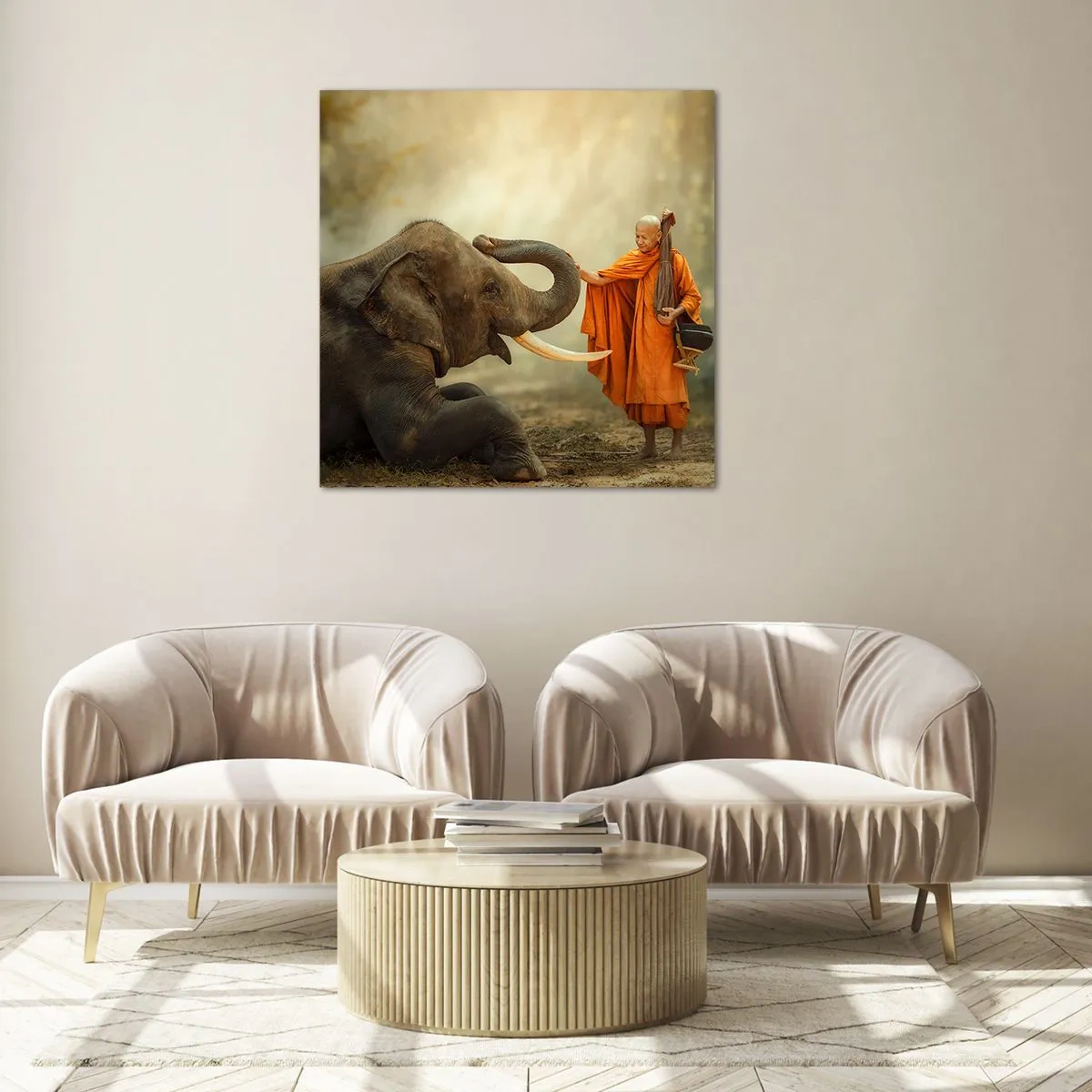 Glass picture - Unexpected Meeting - 40x40 cm