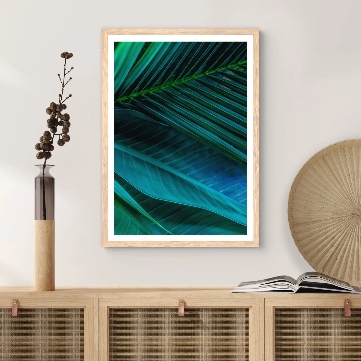 Poster in light oak frame - Anatomy of Green - 61x91 cm