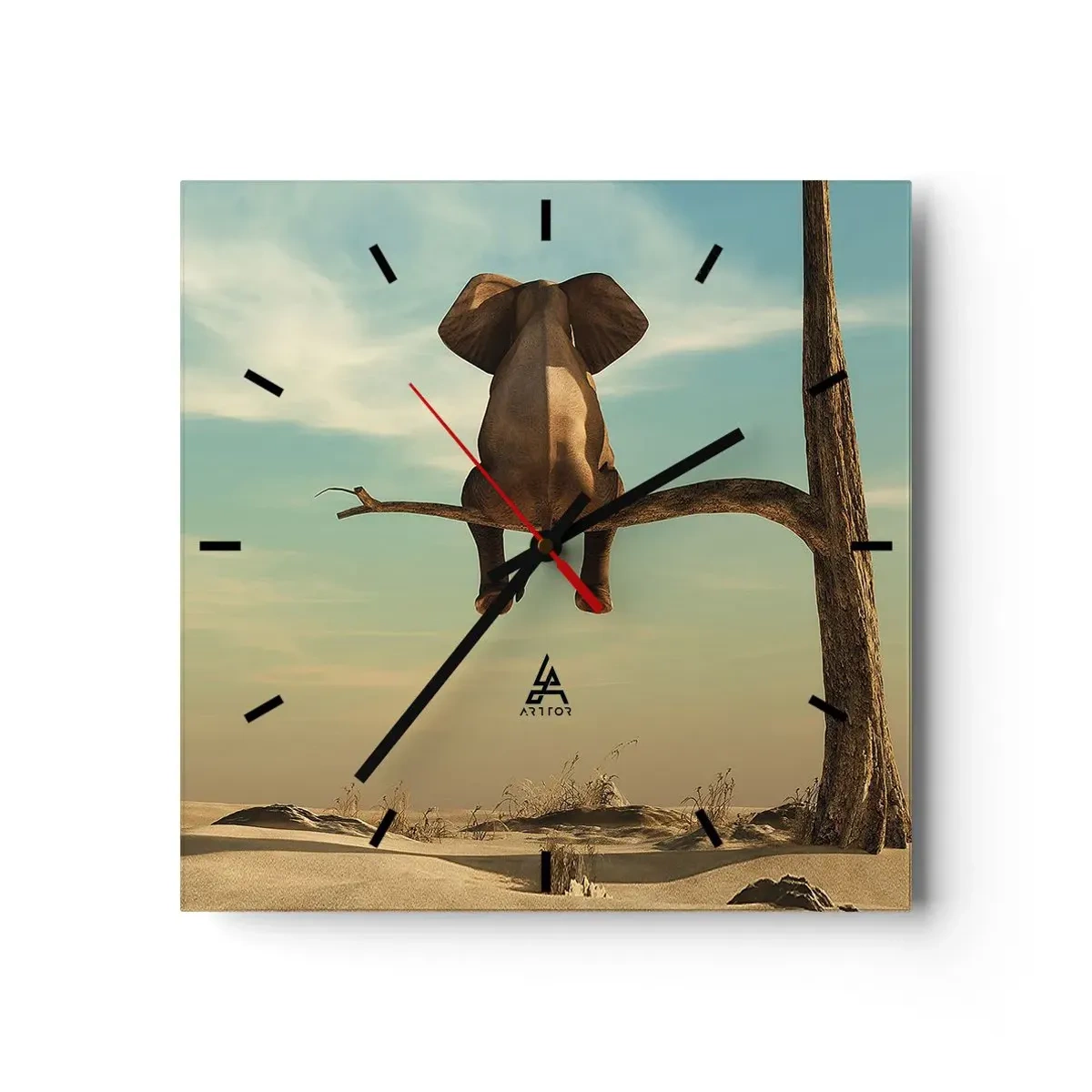 Wall clock - Clock on glass - New Point of View - 30x30 cm