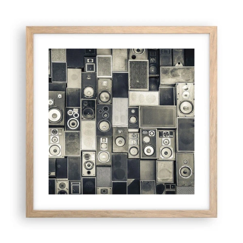 Poster in light oak frame - And Music Is Playing - 40x40 cm