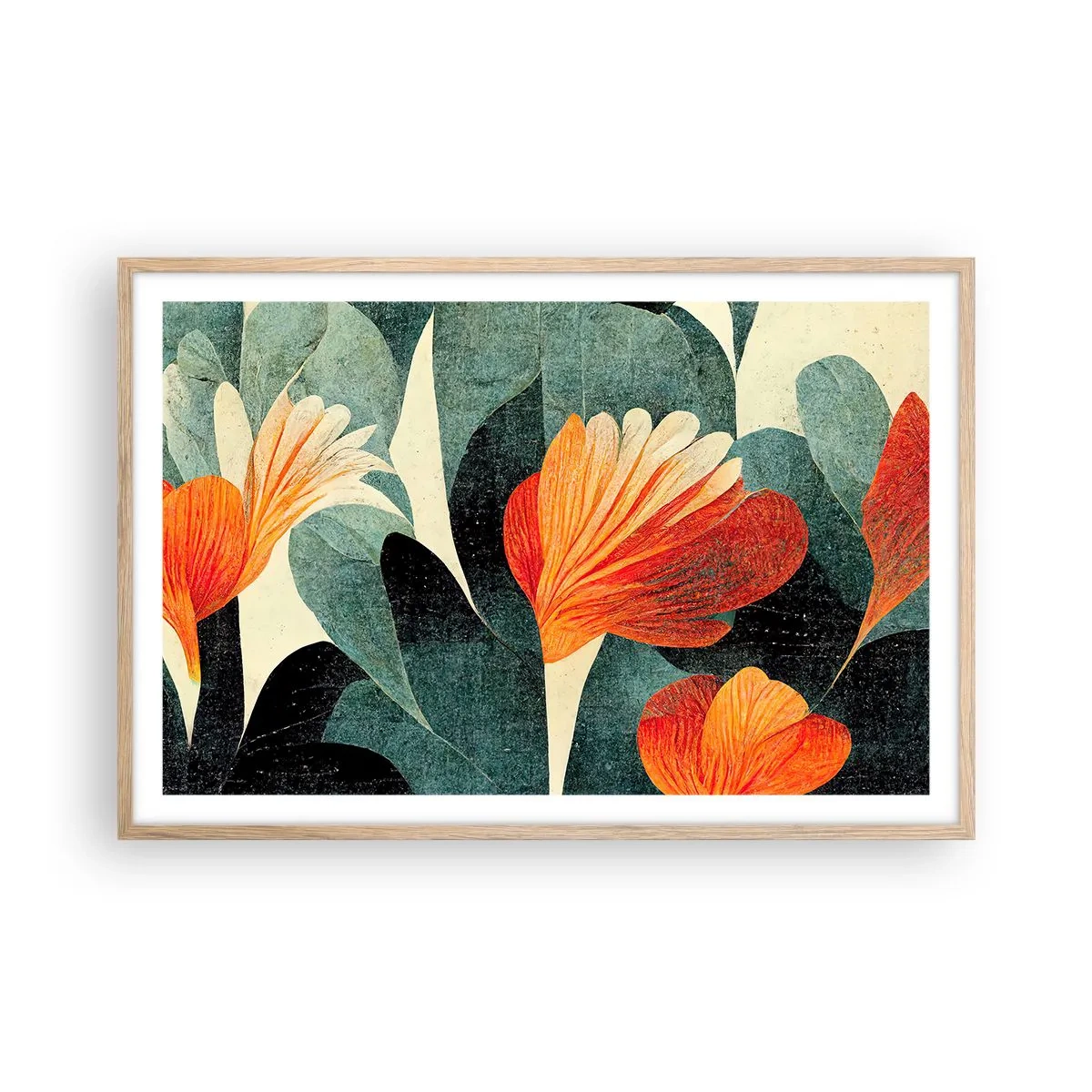 Poster in light oak frame - Heat of the Tropics, Coolness of the Ground - 91x61 cm