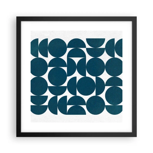 Poster in black frame - Circles and Semicircles - 40x40 cm