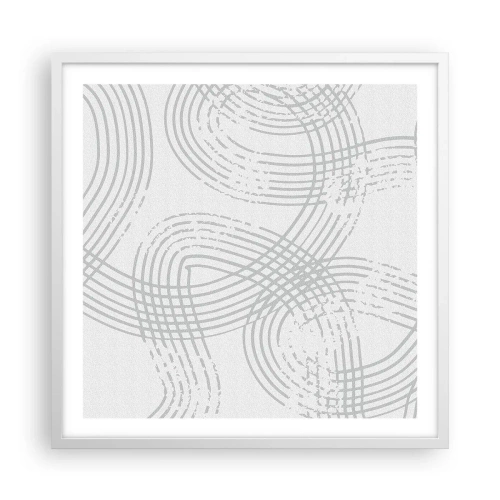 Poster in white frmae - No Straight Line - 60x60 cm