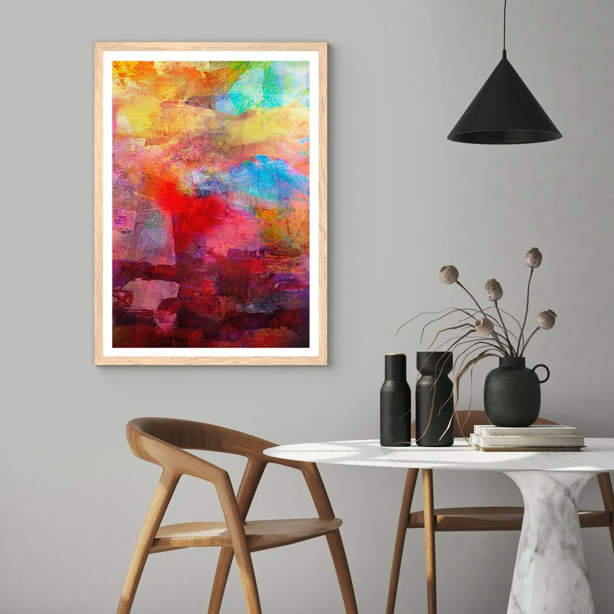 Poster in light oak frame - Looking inside the Rainbow - 30x40 cm