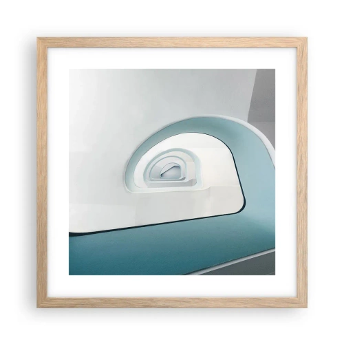 Poster in light oak frame - To the Bottom of Blue - 40x40 cm