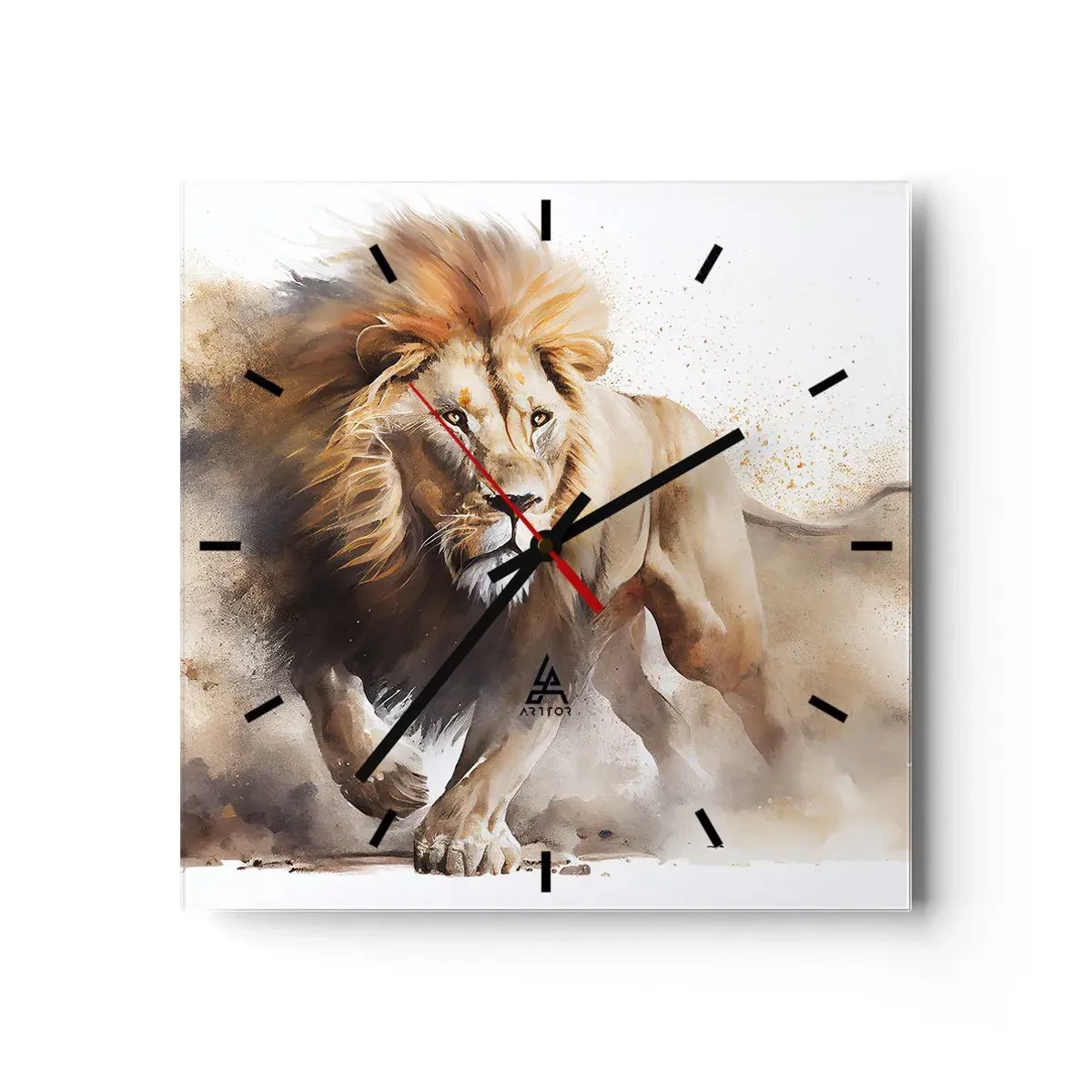 Wall clock - Clock on glass - King is on the Move - 30x30 cm